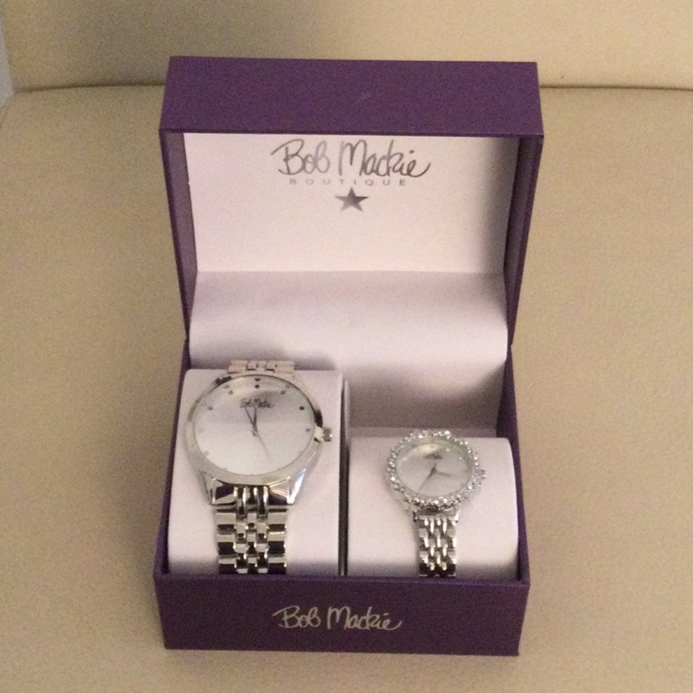 MUST GO! Great Gift. NWT Bob Mackie Stainless steel Womens & Mens Watch Set